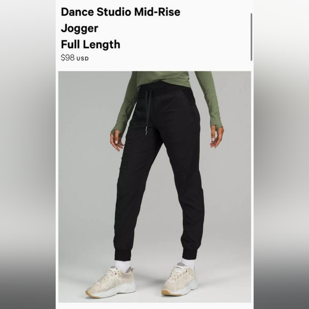 Lululemon Black Dance Studio Joggers Size 6